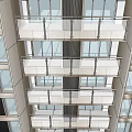 Modern Multi Storey Building Balcony Fencing With Glass And Metal Design