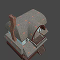 Game and Movie Characters Living in Weathered Blue House With Brown Roof Balcony and Staircase