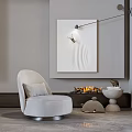 Modern single sofa leisure chair side combination 3d model