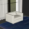 Modern Single Person Sofa Chair Armrest Sofa Meeting Sofa Lazy Sofa 3d model
