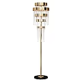 Elegant Modern Floor Lamp With Golden Stand And Crystal Hanging Decor Elements 3d model