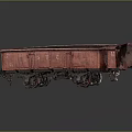 Red Rusty Freight Car Interior With Worn Metal Structure And Details
