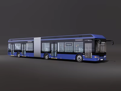Sleek Modern Blue City Bus Exterior With Streamlined Design And Multiple Doors 3d model