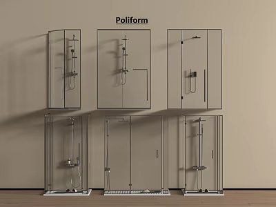 Poliform Modern Shower Sauna Designs Featuring Glass Enclosures And Various Styles 3d model