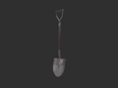 Hardware Tools Sturdy Metal Shovel With Wooden Handle For Outdoor Gardening Work 3d model