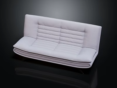 Modern Light Gray Multi person Sofa With Fabric Upholstery And Stitched Seat Details 3d model