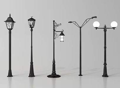 French Street Lights Garden Lights Outdoor Lights 3d model