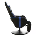 Ergonomic Black and Blue Leather Gaming Office Chair with Adjustable Recline and Comfortable Design