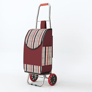 Modern shopping cart red elderly shopping cart 3d model