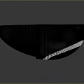 Black Mesh Bowl Shaped Weapon With White Curved Section And Net Structure Design