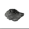 Natural Scene Featuring a Dark Gray Large Rough Textured Rock Formation 3d model