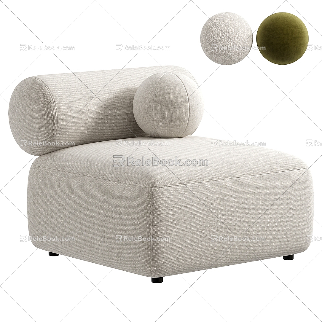 Modern MISSANA Single Sofa 3d model