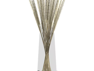 Tall Dried Pampas Grass Arrangement In Modern White Vase Decor 3d model