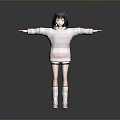 Child in Pink Striped Hoodie Black White Shorts Standing With Arms Outstretched Against Gray Background