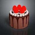 Delicious Chocolate Cake Topped With Fresh Strawberries Whipped Cream And Chocolate Drizzle On Sides