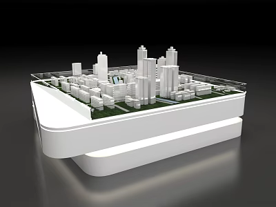 Detailed Urban Architectural Model Featuring Skyscrapers Green Spaces And Water Elements 3d model