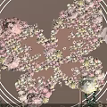 Butterfly Shaped Floral Installation With Pink Yellow Peach Flowers And Circular Frame