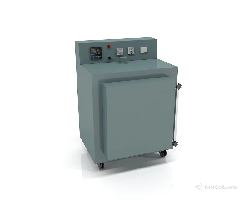 Industrial Equipment With Control Panel Digital Display Buttons And Gray Wheeled Cabinet Structure 3d model 