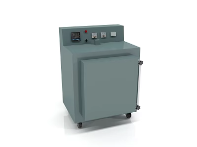 Industrial Equipment With Control Panel Digital Display Buttons And Gray Wheeled Cabinet Structure 3d model