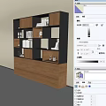 Modern Wooden Bookcase With Black Frame Shelves Books Decorations And Drawers