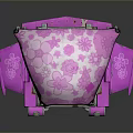 Pink Mechanical Device With Floral Pattern And Umbrella Like Decorative Structure