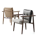 Modern Design Dining Chairs With Wooden Legs Leather And Fabric Seats