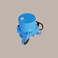 Blue Industrial Valve Actuator Device With Pressure Gauge And Flange Connection