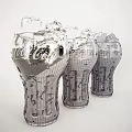 Refreshing Chilled Coca Cola Bottles With Ice Cubes And Water Droplets
