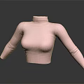 Pink Turtleneck Cropped Sweater With Slim Fit Design And Soft Knit Fabric