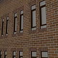 Multi Story Brick Office Building With Uniform Windows And Ground Floor Glass Doors