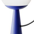 Modern Design Table Lamp With Blue Cone Base And White Spherical Lampshade 3d model