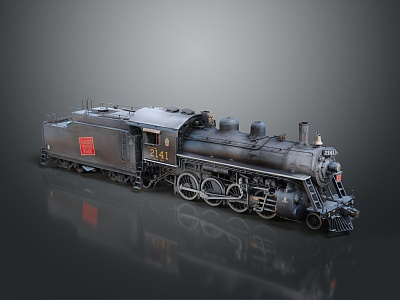 modern train vintage train steam train carriage locomotive head 3d model