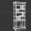 Dark Vintage Wooden Bookcase With Open Shelves Books And Bottom Cabinet Doors