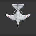 White Model Airplane With Red Stars Streamlined Design And Reflective Surface 3d model