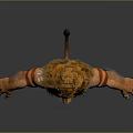 3D Character Model With Lion Head Furry Mane Red Stripes Claws And Leather Loincloth