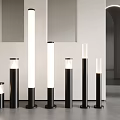 Modern Floor Lamps With Sleek Design And Various Heights In Minimalist Interior