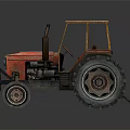 Old Red Tractor With Rustic Cab Large Wheels And Classic Vintage Design 3d model