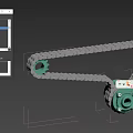 Mechanical Chain Gear Assembly With Metal Shaft And Industrial Components