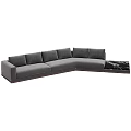 Modern Sectional Sofa Set With Gray Beige Color Options And Fabric Samples 3d model