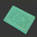 Decorative Household Box With Golden Green Floral Patterns And Intricate Design