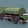 Green Utility Tanker Truck With Storage Tank Rear Ladder And Reflective Strips