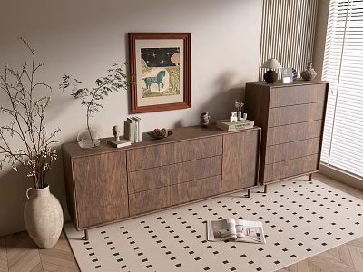 Quiet Antique Style Side Cabinet Low Cabinet Bucket Cabinet Bookcase Whole Cabinet Sideboard Cabinet Balcony Cabinet Locker Entrance Cabinet 3d model