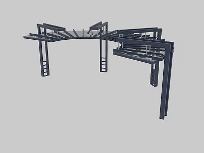 Hinged Door Metal Frame Structural Components For Modern Home Design 3d model