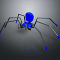 Blue Humanoid Character Spider Creature With Long Black Silver And Blue Legs 3d model