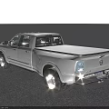Silver Heavy Duty Pickup Truck With Double Cab Chrome Grille And Alloy Wheels