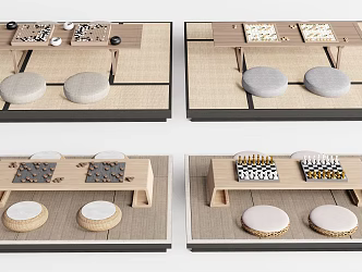 Modern Chess Card Table Chess Go 3d model
