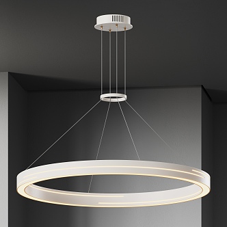 Modern Chandelier Light Luxury Minimalist Cream Style 3d model