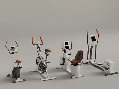Sports Equipment Including Exercise Bikes And Elliptical Machines With LCD Screens For Home Gym 3d model