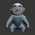 Game Movie Character Cute Blue Cartoon With White Head Red Nose Smiling Expression