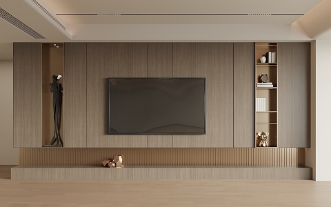 Modern TV background wall 3d model